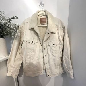 Cream Heavyweight Corduroy Sherpa Lined Levi’s Jacket
